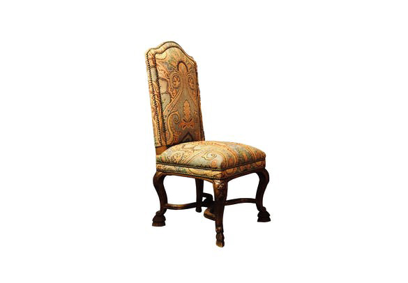 Carved Dining Chair w/ Nail Head