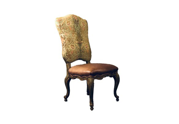 Carved Side Chair w/ Fabric