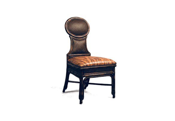 Unique Chair w/ Bark Leather